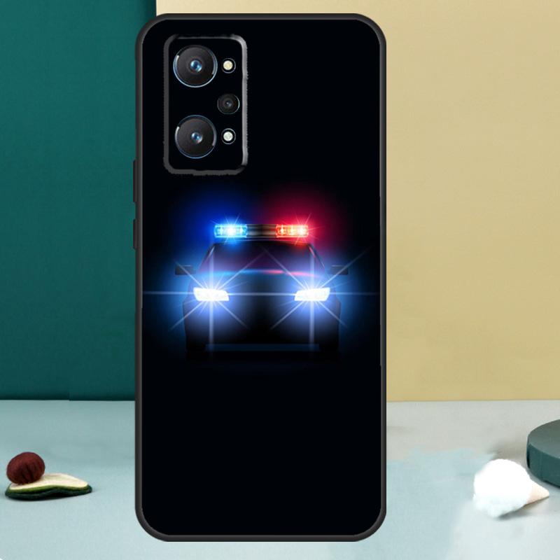 Police Cars Light At Night For Realme 11 10 12 13 14 Pro Plus GT 7 6 5 Pro GT 6T C67 C61 C53 C51 C21Y C25S C75 C55 Case