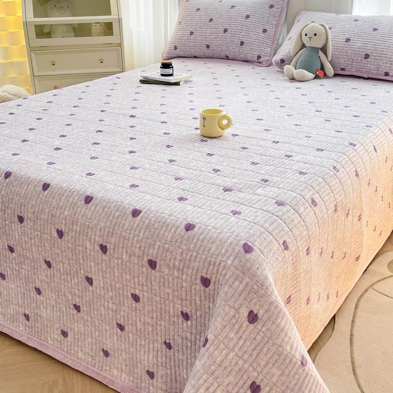 Thickened Milk Velvet Bed Cover for Autumn and Winter, Warm Cotton Bed Sheet with Velvet Mattress, Tatami Bedding