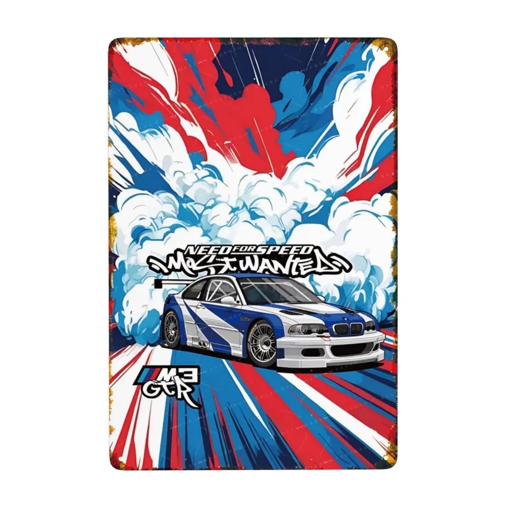 Metal Interior Sports Car Nameplate 20x30cm