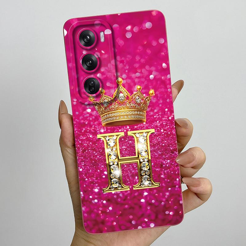 For OPPO Reno 12 Pro 5G Case Crown Letters Liquid Silicone Phone Cover For OPPO Reno12 Reno 12 12Pro Coque CPH2625 CPH2629 Funda