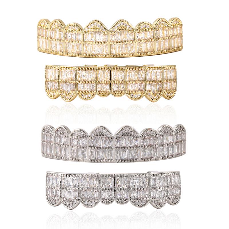 Zircon-Encrusted Irregular Hip-Hop Grillz Jewelry