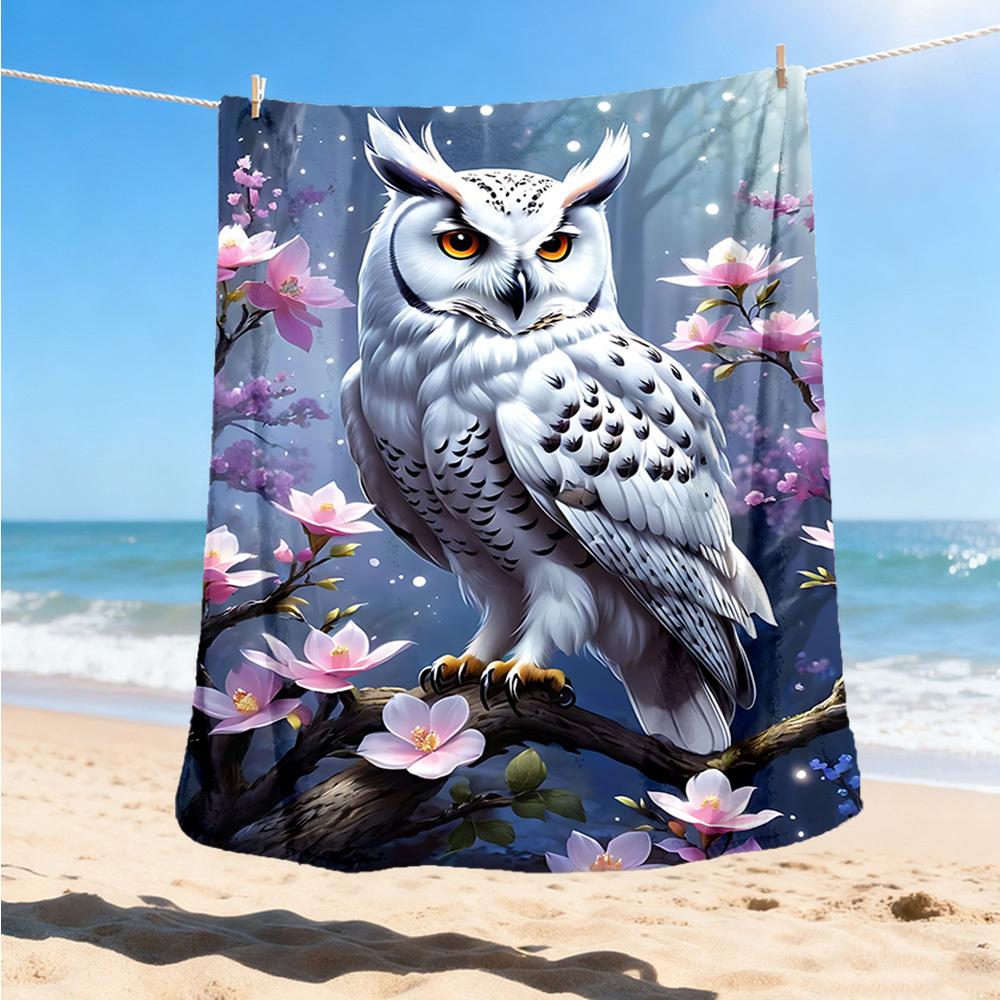 

1pc Owl, Blossom Outdoor Blanket - Soft Flannel Cozy for Travel & Camping - All-Season Warm Bed Cover, Machine Washable yy251229100 75x90cm