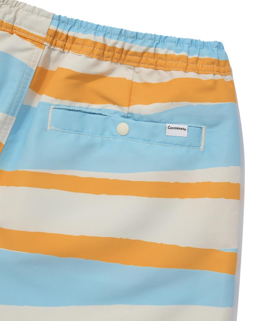 COVERNAT Hot Summer Striped Resort Shorts Sky Blue