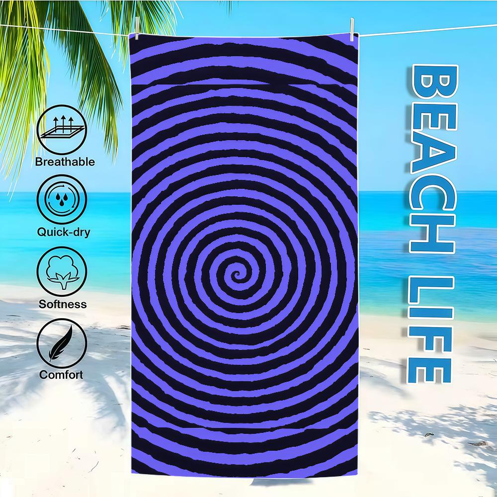 Towel Textile Bathrobe Colorful Beach Quick-Drying Lightweight Portable Camping Spiral Swim Pool Pattern Travel