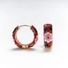 New Fashion Enamel Flower Huggie Hoop Earrings for Women Vintage Boho Circle Small Earrings Vintage Jewelry