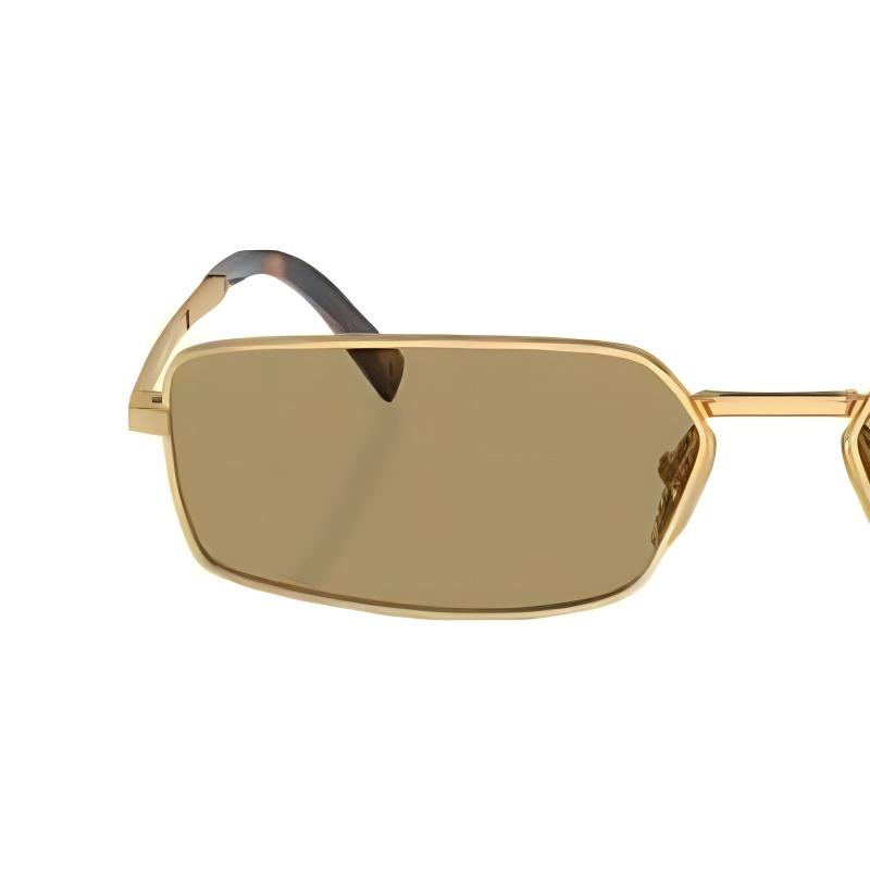 Prada [Available Prescriptions] Logo Metal Rectangular Sunglasses Men's Gold