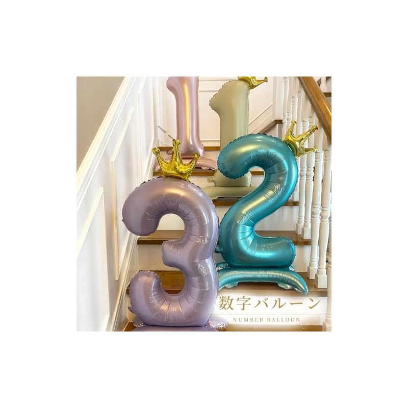 Shallow Purple Number Balloons with Crowns, Approx. 43.5 Inches (110cm), Perfect for Birthdays, Weddings, Parties, and Anniversaries (Purple, 8)