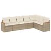 VidaXL Salon de Jardin avec Coussins 7 pcs, Canapés de Terrasse, Ensemble de Meubles de Patio, Mobilier d'Extérieur, Beige 3258432