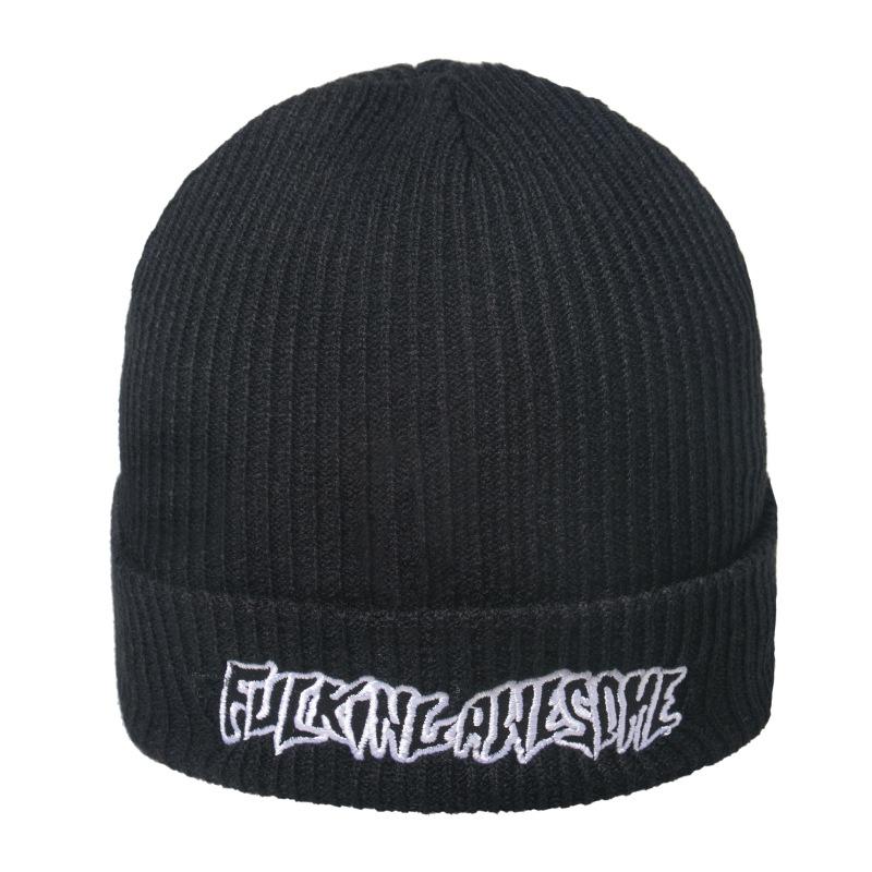 Pure cotton wool hat men's warm winter double-layer velvet knitted hat children's Korean version fashion ear protection bag head hat winter hat men