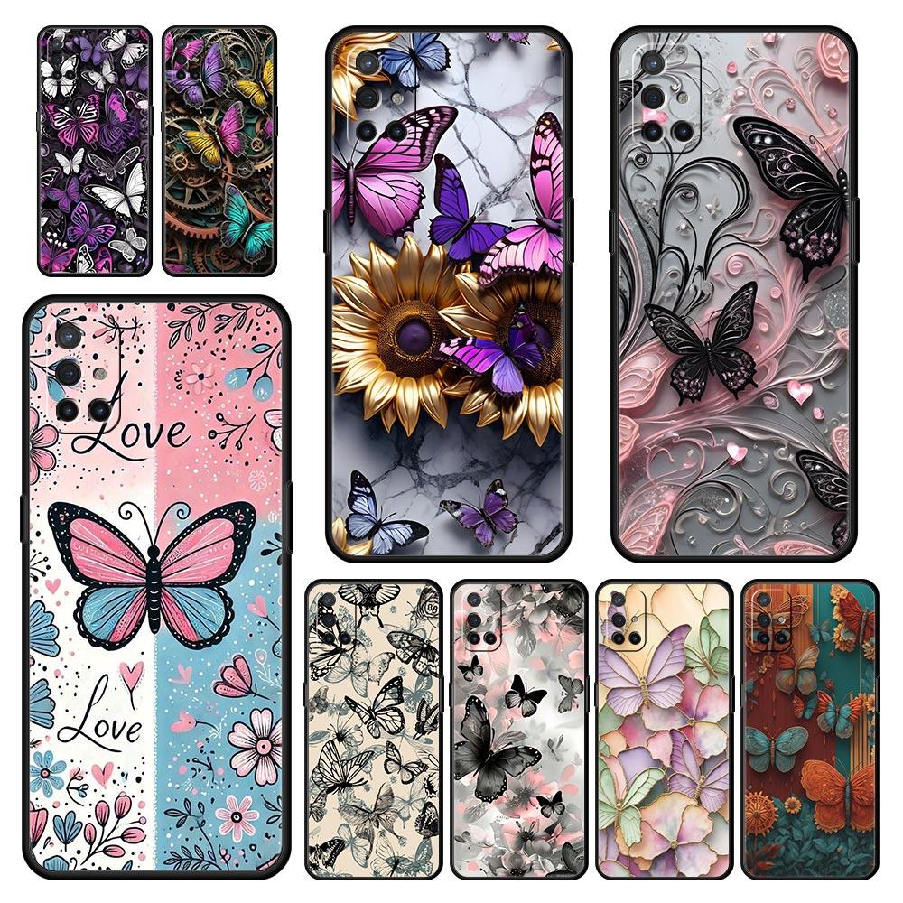 Fashionable Butterfly Flower Phone Case For Oneplus 13R 13 12R 11 10T 10R Nord N100 N200 N10 10 9 9R 9RT CE 3 2 Z Pro Soft TPU