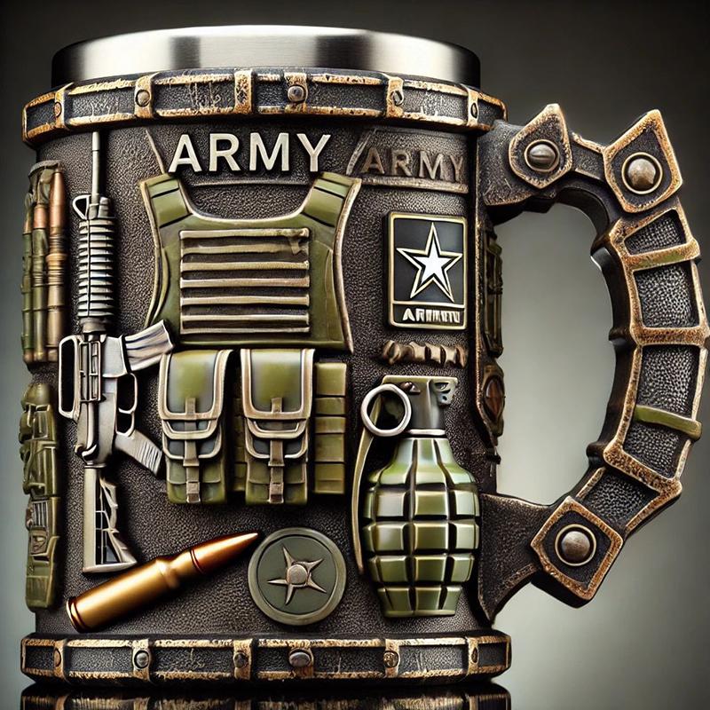 Army-Themed 3D Coffee Mug Unique Military Veteran Tribute Cup Personalized Veteran Ceramic Coffee Cup Funny Gifts For Veterans