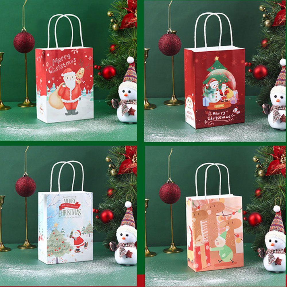 Bag Cookie Packaging Bags Cake Package Santa Claus Christmas Gift Bags Elk Kraft Paper Gift Box