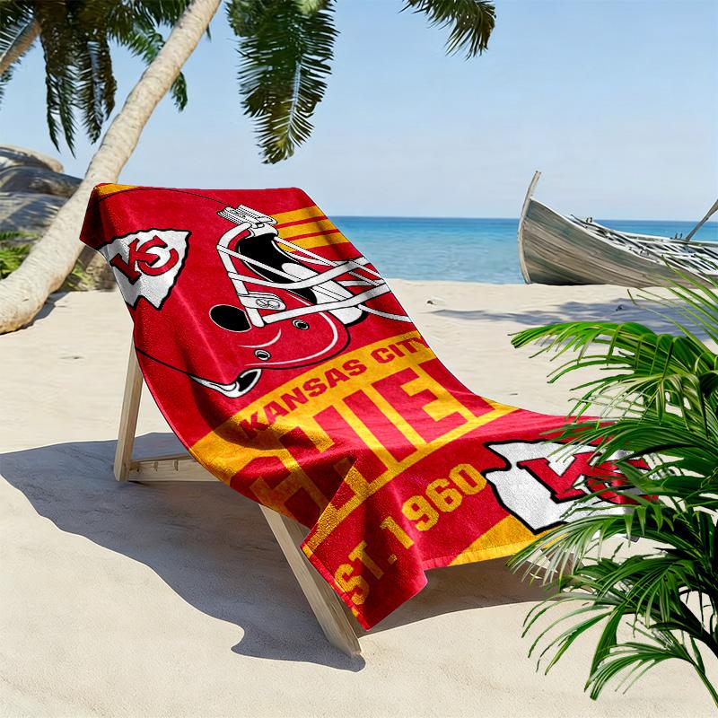 Kansas City Print Beach Towel, Large Soft Quick Dry Towel for Beach Camping Swimming