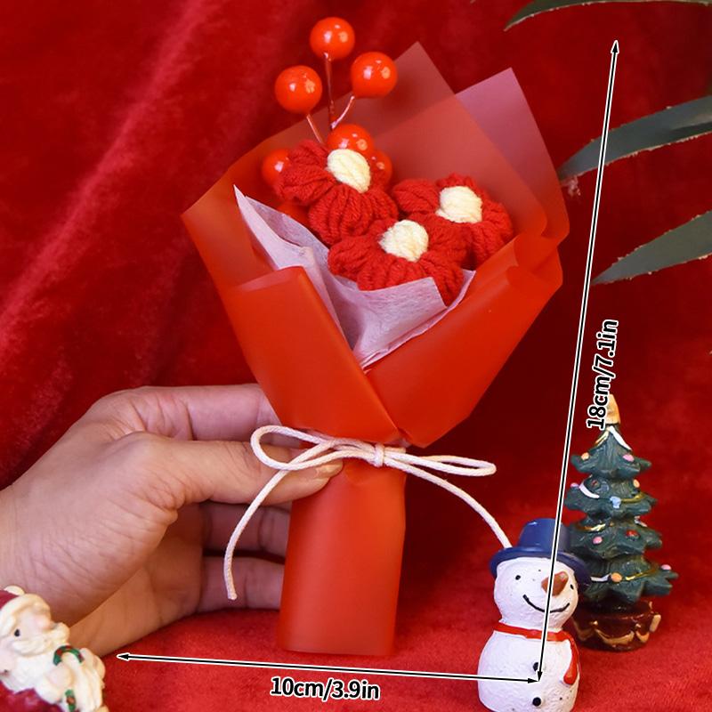 

Valentine S Day Mini Bouquet Artificial Rose Flowers Handmade Crochet Flower Bouquet Christmas Wedding Party Gifts Home Decor