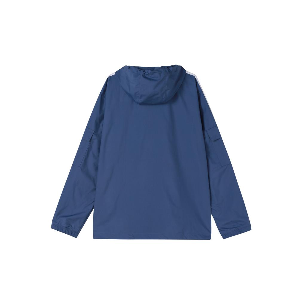 Adidas Originální Trefoil 3-pruhy Tkaná sportovní bunda s kapucí Pánské bundy Modrá GN3469