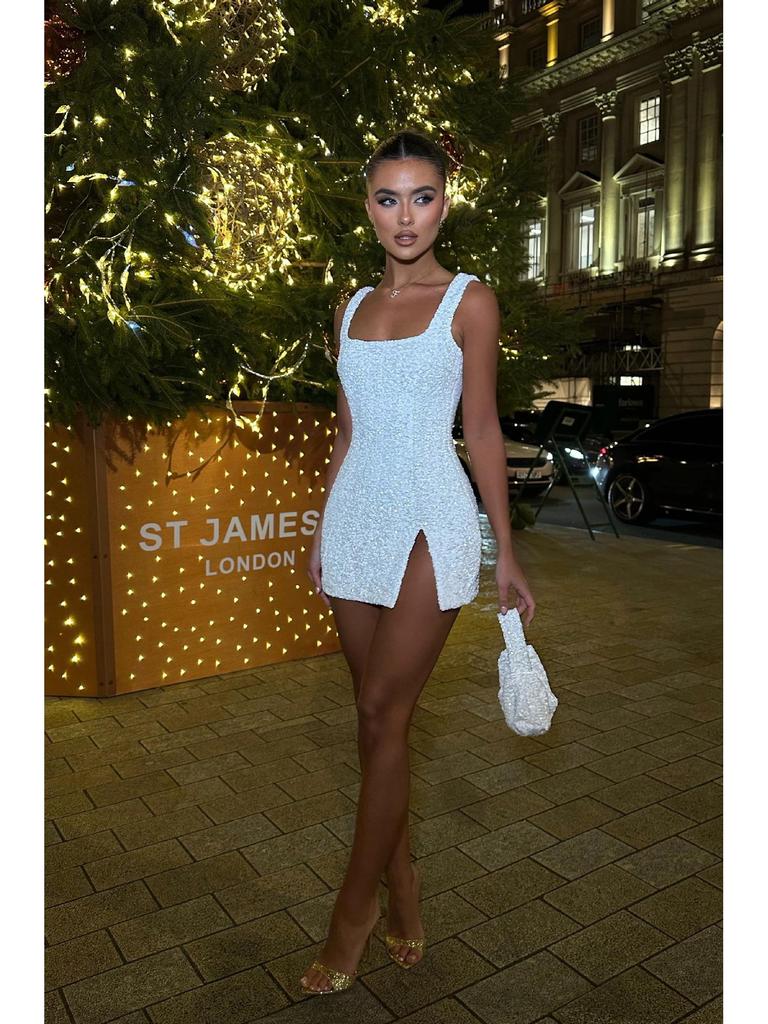2026 European & American Sequin Spaghetti Strap Backless Party Dress