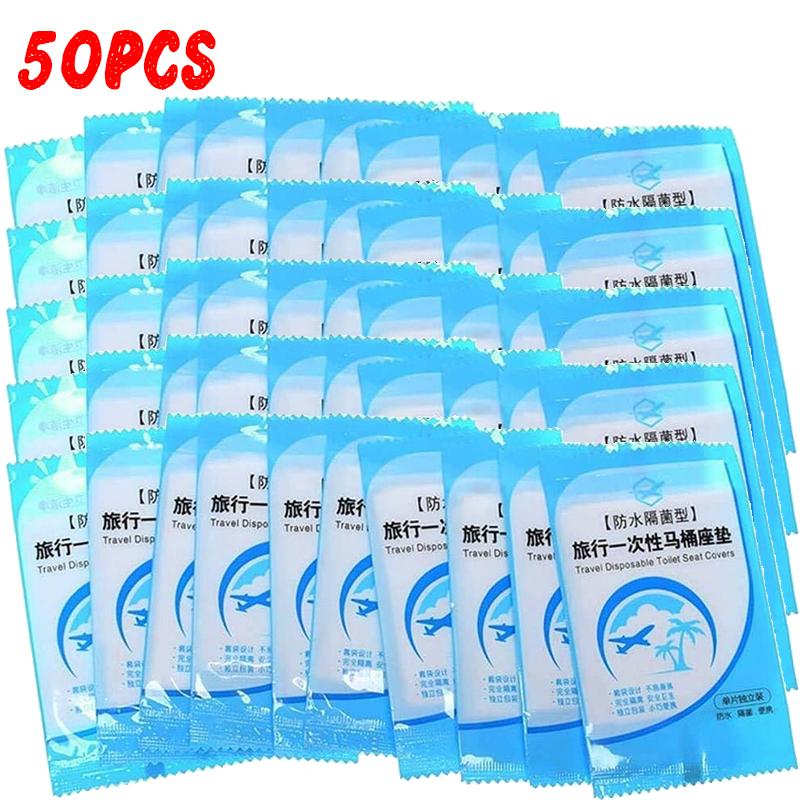 100/10pcs Waterproof Disposable Toilet Seat Covers Safety Toilet Seat Mats Portable Travel Camping Pads Bathroom Accessiories