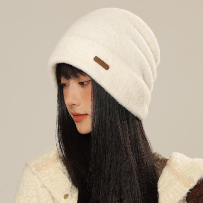 Korean Style Women's Warm Slouchy Beanie: Windproof Ear Protection for Autumn/Winter, Maternity-Friendly