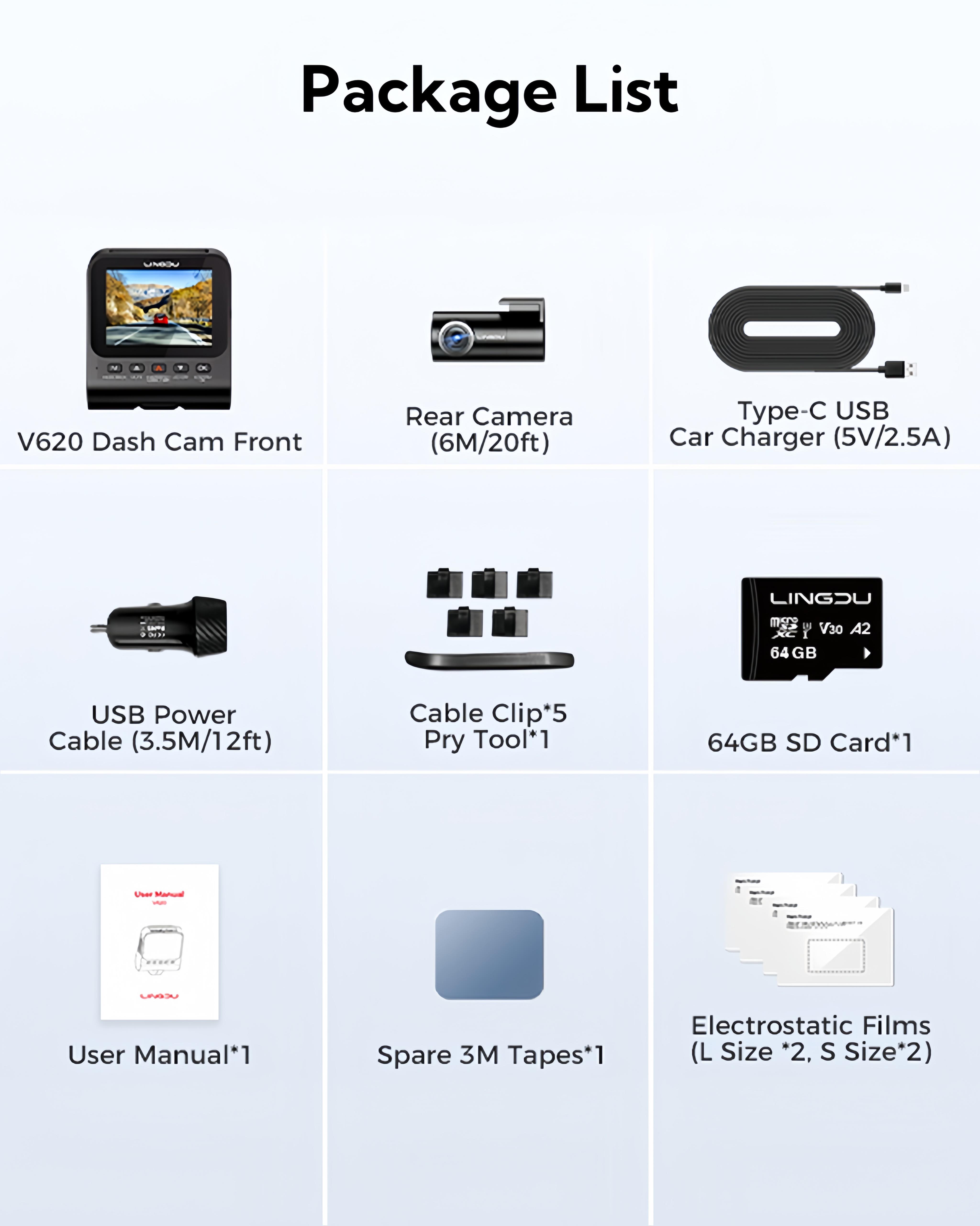 

Видеорегистратор 4K спереди и сзади, 2,4-дюймовый экран, двойная камера, видеорегистратор с WiFi GPS, бесплатная карта на 64 ГБ, ADAS, ночное видение, круглосуточный режим парковки