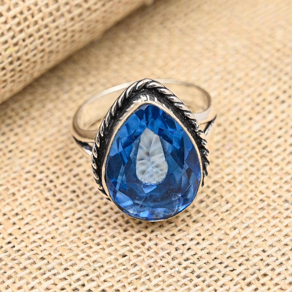 Beautiful Tanzanite Gemstone Handmade 925 Sterling Silver Ring Jewelry