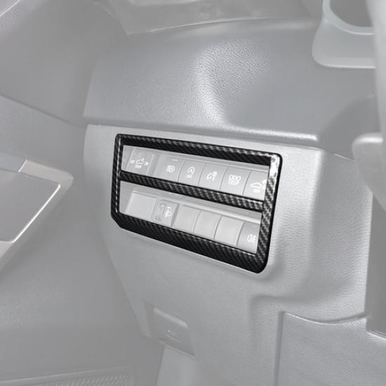 Carbon Fiber Style Headlight Switch Frame Cover Trim For Toyota Tundra -2025