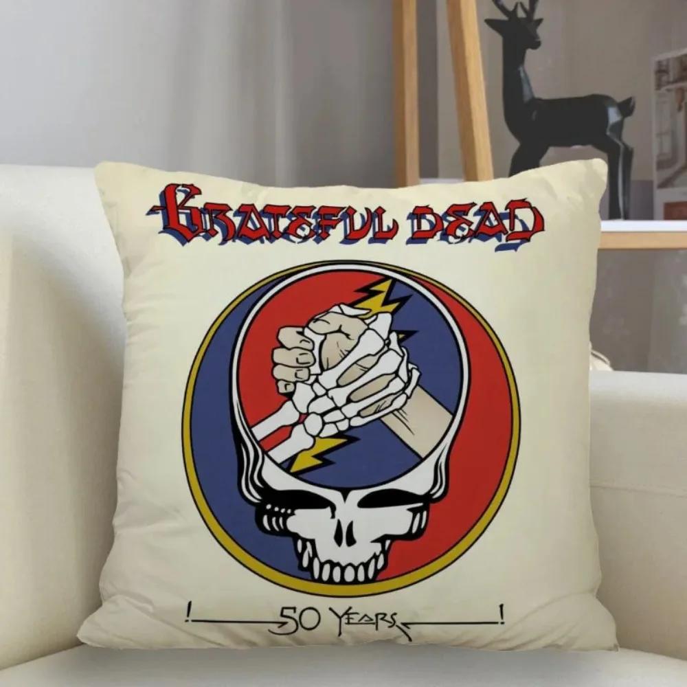 Poszewka na poduszkę Grateful Dead Dekoracja domu 45x45cm Zapinana na zamek kwadratowa poszewka na poduszkę Poszewka na poduszkę do rzucania