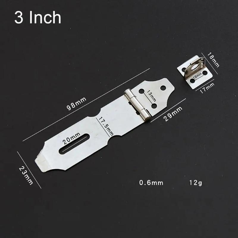 New Padlock Clasp Door Lock Anti Theft Buckle Hardware Window Staple Hasp Staple Stainless Steel Shed Latch 2/3/4/5inch Comes With Free Screws