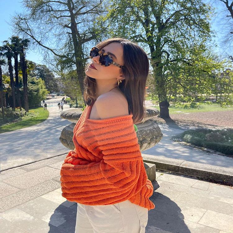 Damen Baumwolle & Leinen Freizeitpullover - Europäisch & Amerikanisch Herbst/Winter Lockerer Mode-Top