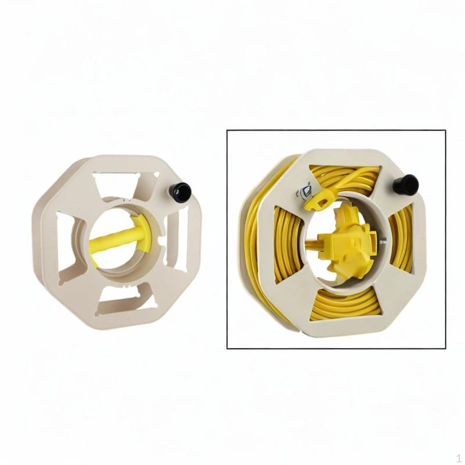 

Rolling Line Dish Cable Collection Extension Cord Storage Reel Handle Crank for Outdoor бежевий