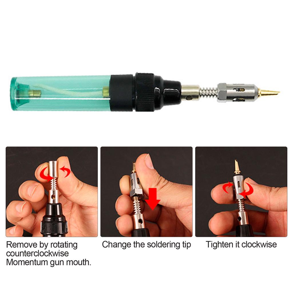 1300 Celsius 4 In 1 Portable Soldering Iron Kit Welding Pen Burner Blow Torch Gas Soldering Iron Cordless Tip Welding Tool