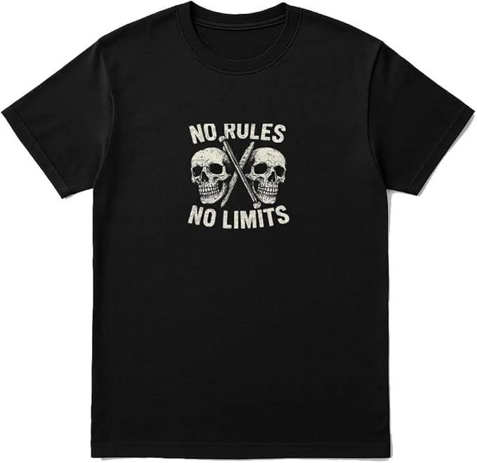 No Rules No Limits Skull T-Shirt – Edgy Graphic Tee for Men & Women L