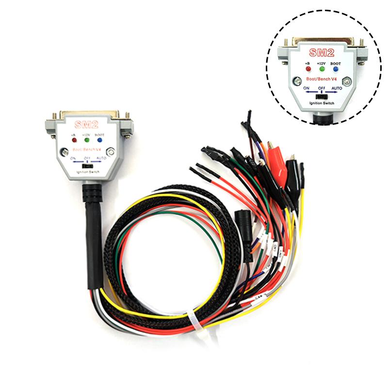 SM2 PRO 3 J2534 LED LIGHTS Boot Bench Cable DB25 ECU Bench Pinout Cable For VCI Read And Write ECU BATT VCC KLINE CAN-H CAN-L Code Readers 4