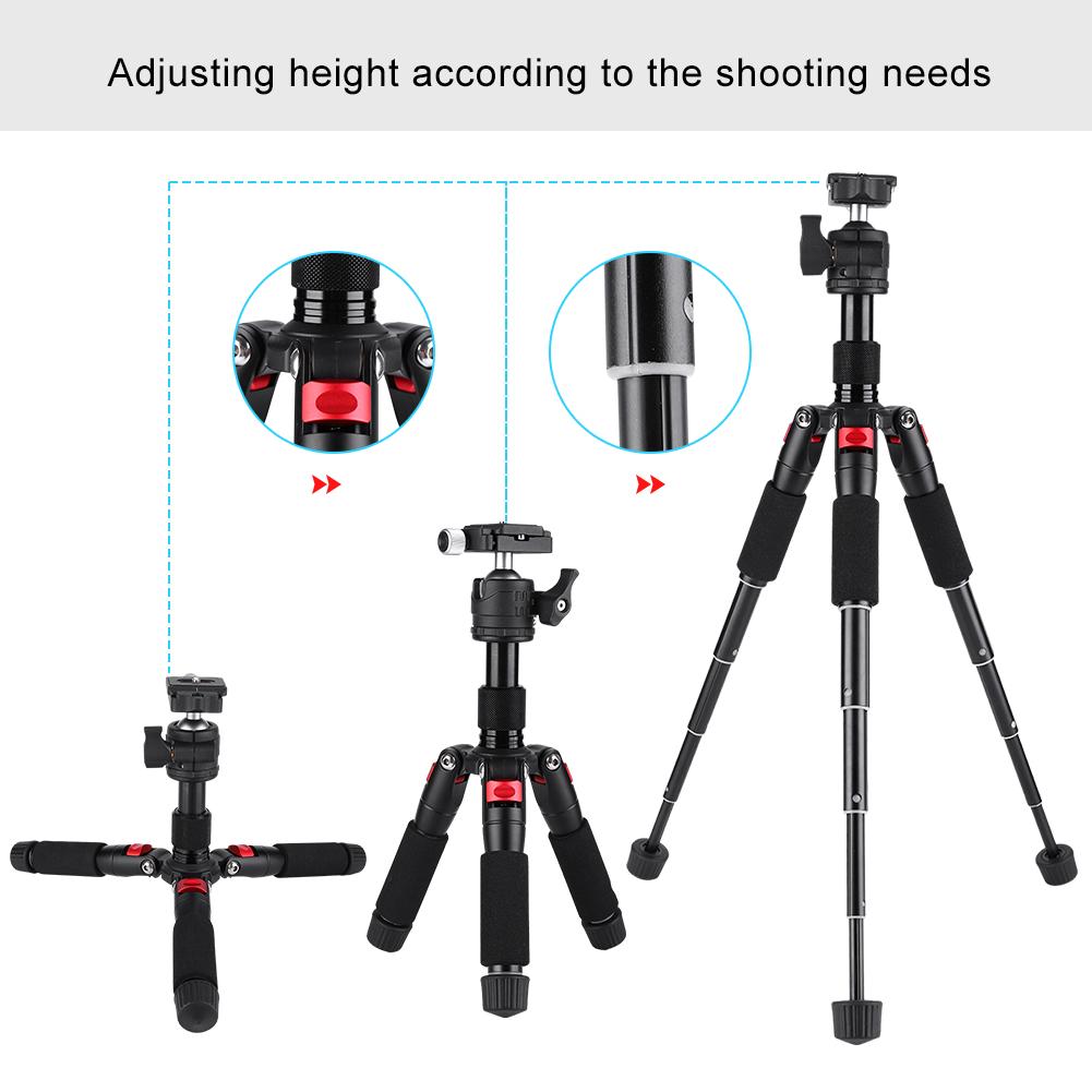 K521 Mini Portable Desktop Extendable Tripod for DSLR Mirrorless Camera Red