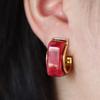 1 Pair Copper Acrylic Earrings 18K Gold Plated Hoop Earrings Resin Earrings  Daily Wear
