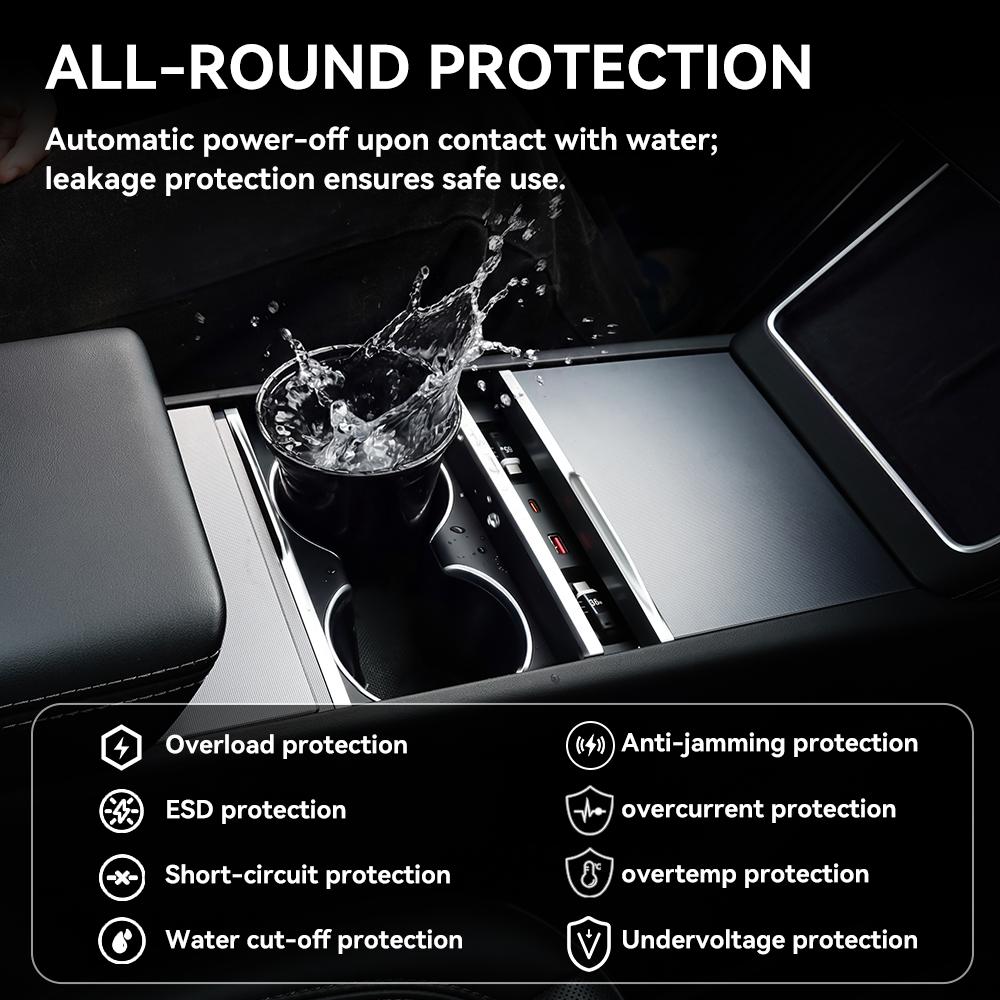 YZ For New Tesla Model 3 Y YL Highland Juniper 65W Quick Charger Expansion Dock USB Shunt Hub Intelligent Docking Station