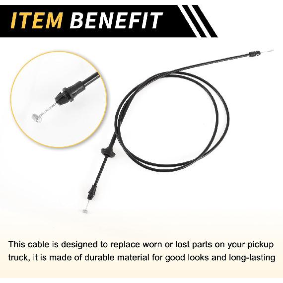 1 Pcs Hood Latch Release Cable for Ford F-250 F-350 F-450 Super Duty 2011-2016 Front Hood Release Cable Hood Lock Control Cable No.BC3Z16916A Black