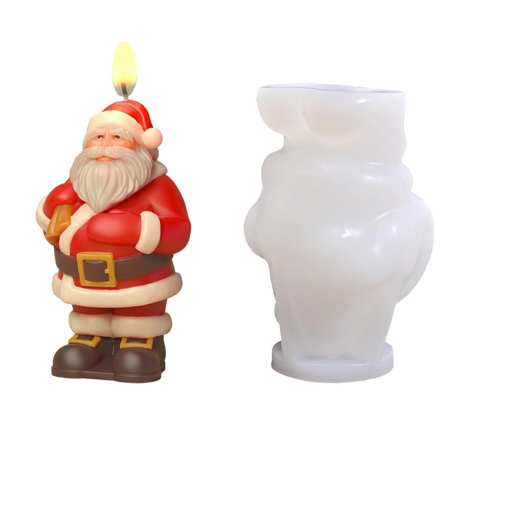 Santa Claus Candle Molds Handmade Castings Molds Christmas Silicone Moulds Epoxy Resin Molds Plasters Molds