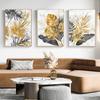 Golden Abstract Tropical Palm Leaf Canvas Paintings Modern Interior Home Wall Decor Art Posters Prints Pictures Cuadros No Frame
