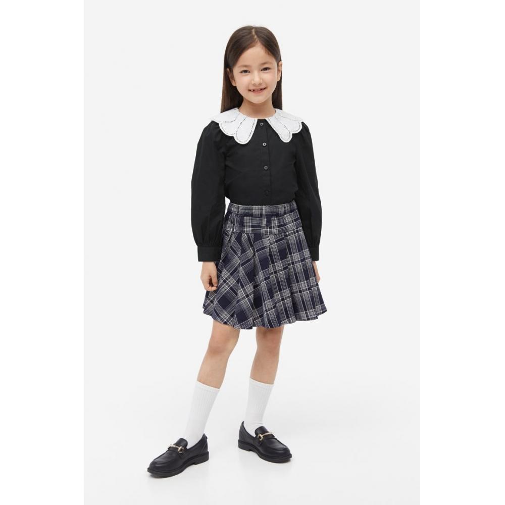 

Блузка с воротником HM broderie anglaise, черно-белая