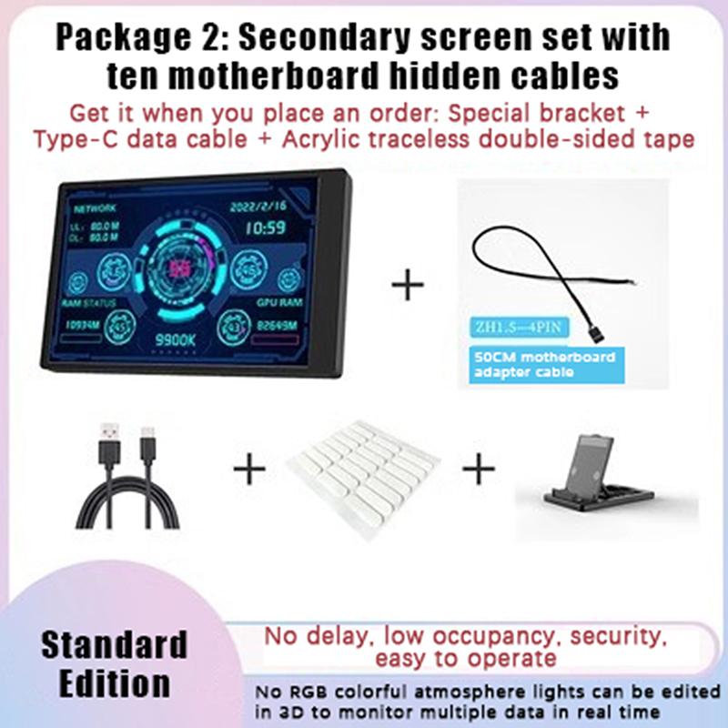 

3,5-дюймовый Ips Type-C дополнительный экран компьютера Cpu Gpu Ram Hdd Monitorusb Display для Freely Aida64