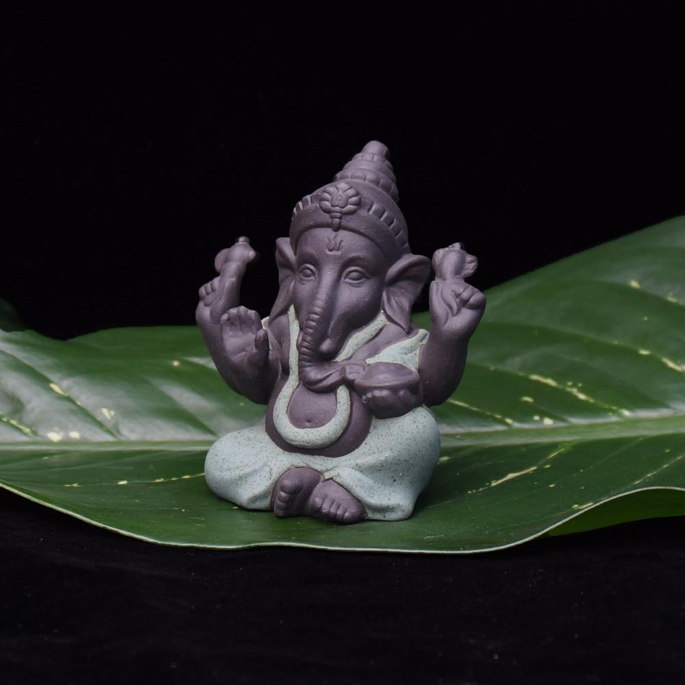 Ganesha Statue Buddha Monk Statue India Ceramics Arts Crafts Home Office Living Room Cabinets Decor Elephant God Home Decor