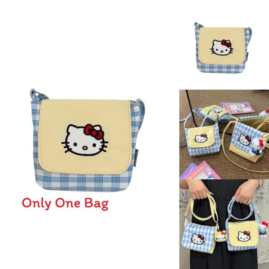 Cute Kitty Cat Small Shoulder Bag With Colorblock Nylon For Daily Use