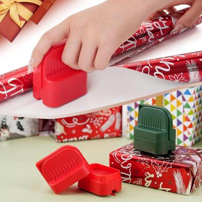 Geschenkpapierschneider, Geschenkpapierschneiderklinge 4 Räder Kompaktes Weihnachtsgeschenkpapierrollenschneiderwerkzeug Grün, Rot