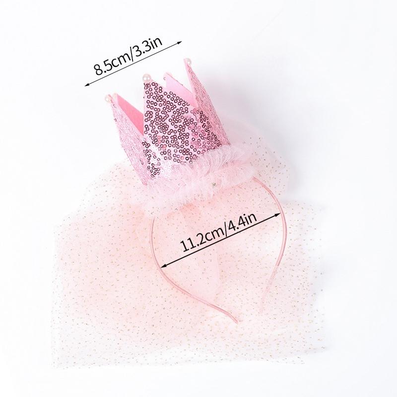 New Birthday Hat 1 2 3 Baby Shower Party Hats for Girls Crown Headband With Lace Children Happy Birthday Decoration Supplies