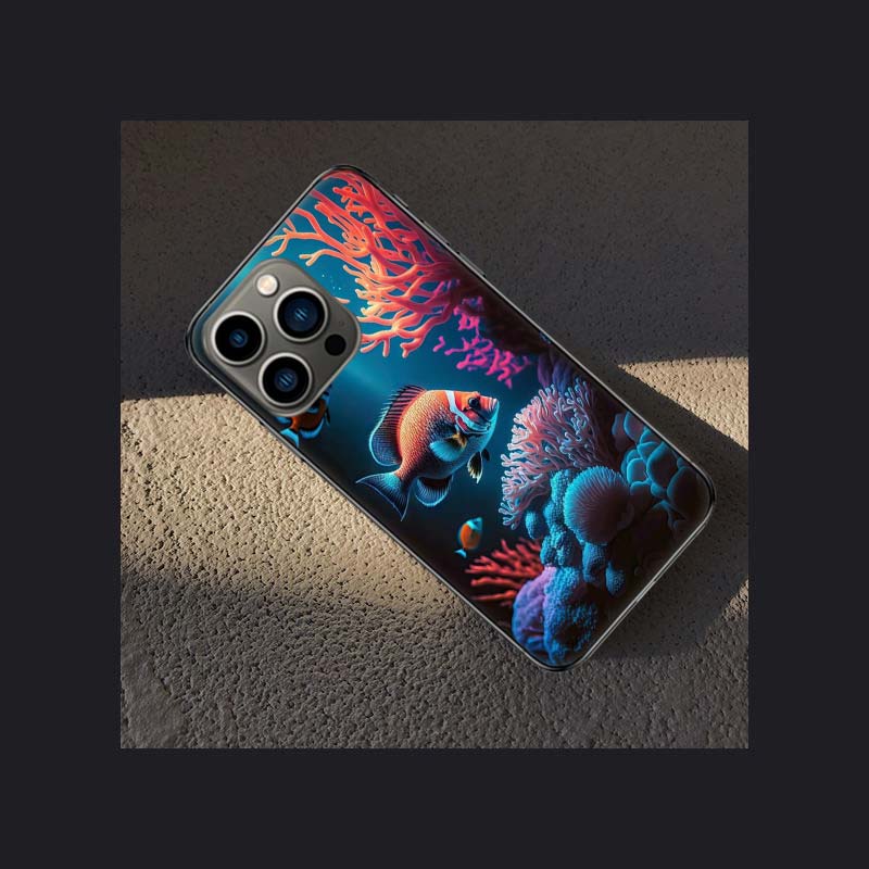 Coral Reefs and Their Small Fish Phone Case For Apple Iphone 16E 16 Pro Max 15 Plus Soft 13 12 Mini Cover 11 14 Pro Max Capa 8 7