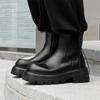 Stiefel Chelsea Stiefeletten Britischer Stil Herbst Neu Großer Kopf Erhöhend Dicke Sohle Mittleres Rohr Zigarettenstiefel