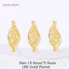 5/10Pcs 18K Gold Plated Brass Leaf Shape Connector Charms For Jewelry Making,Connector For Bracelets,DIY Earring Accessories