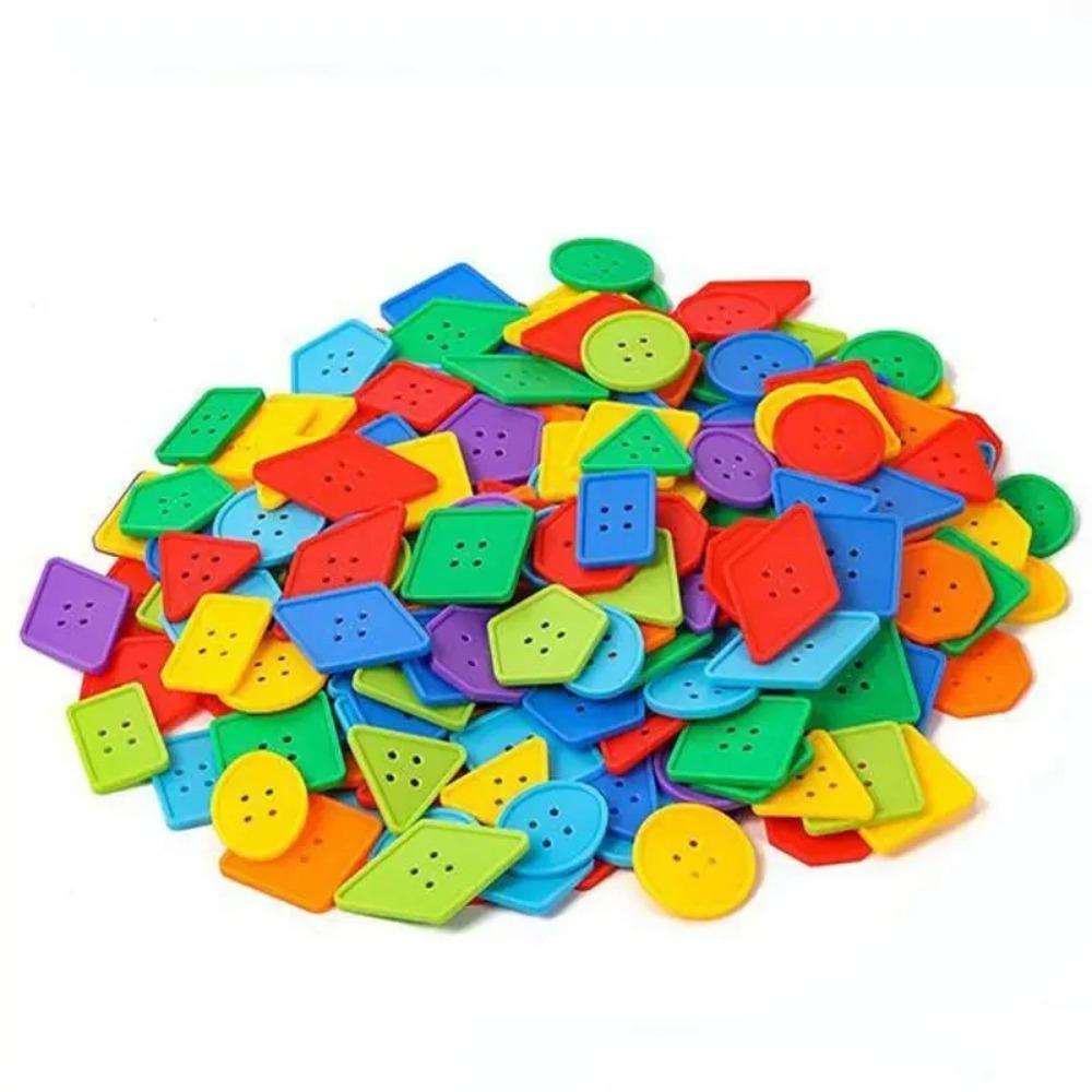 Montessori Toys 20 Pcs Educational Toys for Children Early Learning Geometric Blocks Threading Buttons Teaching Aids