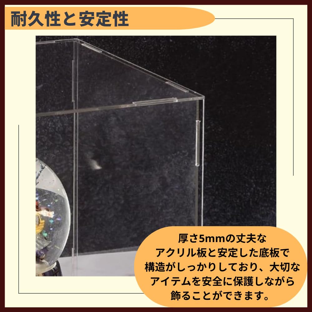 Ideamall Acrylic Display Case, Collection Case, Figure Display Case, 10cm Tall, Transparent (15x15cm)