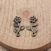 Flower Bud Charms Mini Floral Pendant Alloy Metal Leaf Findings Elegant Plant Jewelry Making Supplies For